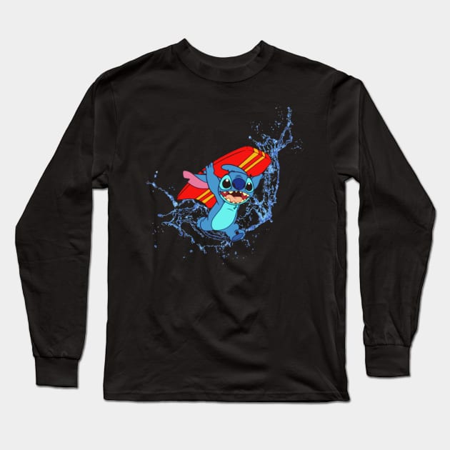 Surfing Stitch Long Sleeve T-Shirt by Rohman1610
